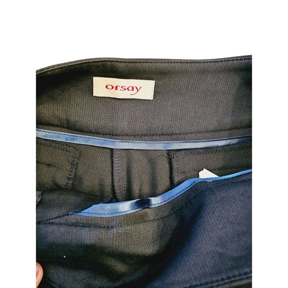 Aritzia Orssay dress pants size 36 Woman's pinstripe navy blue boot cut low rise - Picture 4 of 9